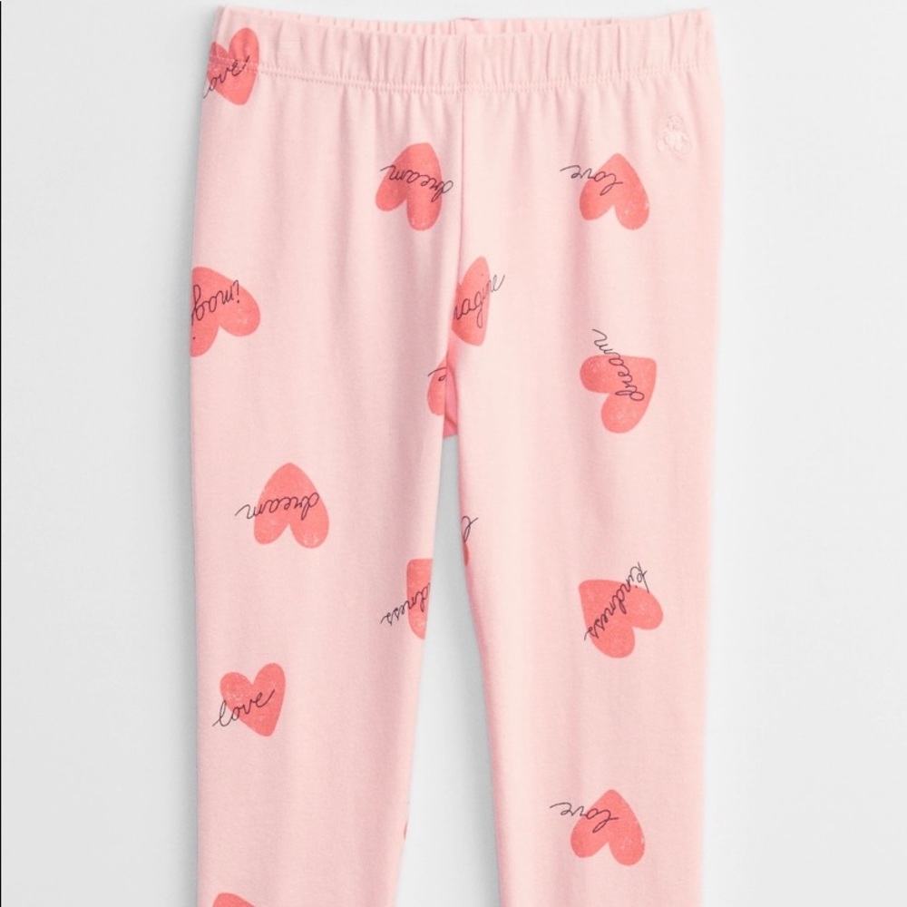 NWT Baby GAP “Love & Kindness” Pink Heart Leggings pants
